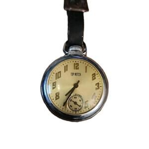 Vintage "Top Notch" Brand Windup  Pocket Watch Eingraham Runs. Foster Vibro.belt